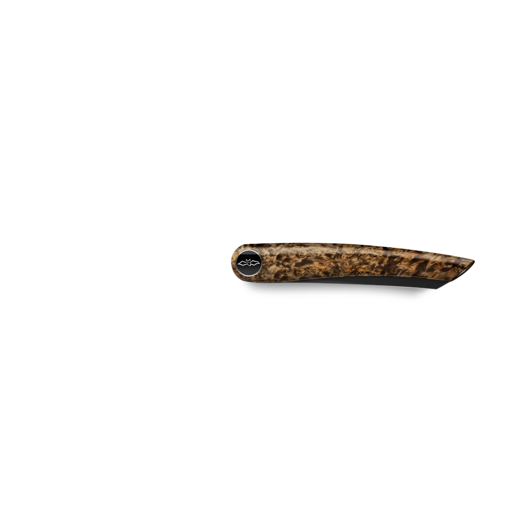 Nesmuk Janus Folder karelian birch burl closed