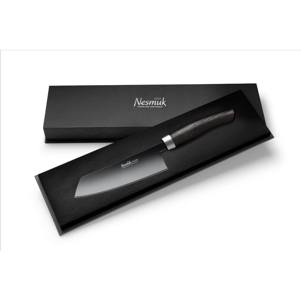 Nesmuk Janus chefs knife boak oak case