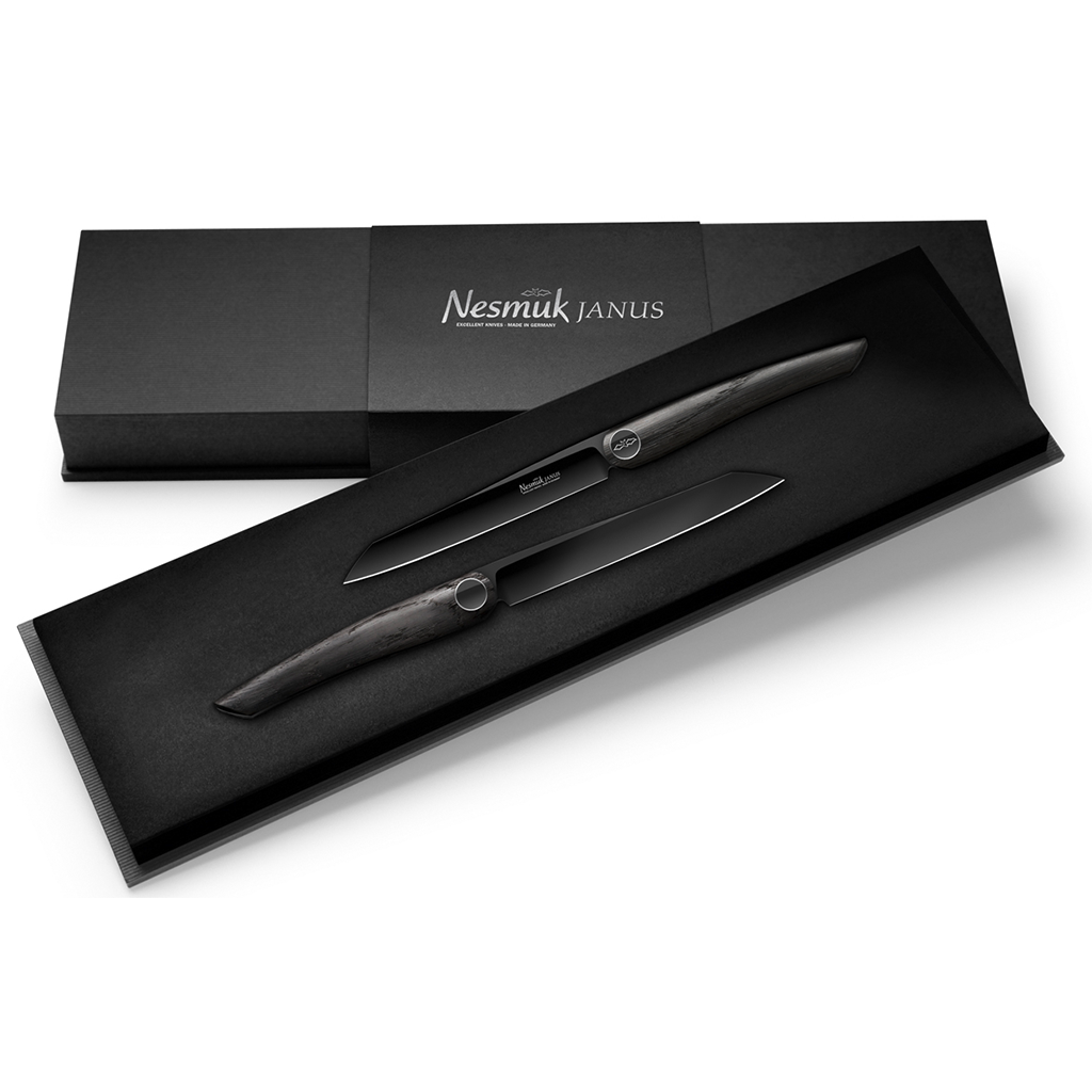Nesmuk Janus Steak knives Boak oak case