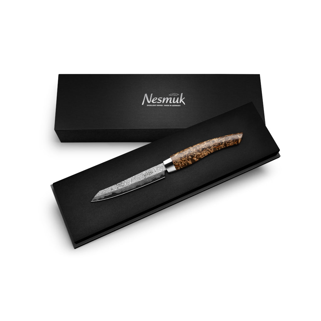 Nesmuk Exlusiv C150 Office knife Karelian birch burl case