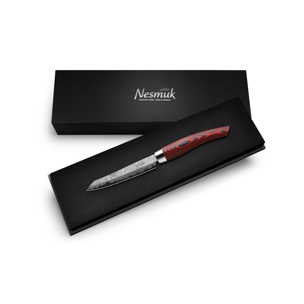Nesmuk Exlusiv C150 Office knife micarta red case