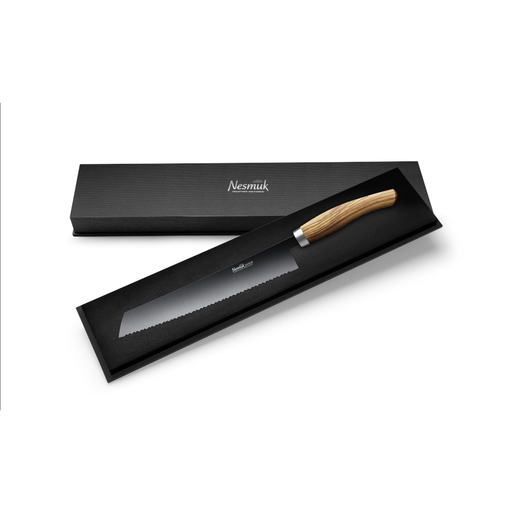 Nesmuk Janus Bread knife olive wood case