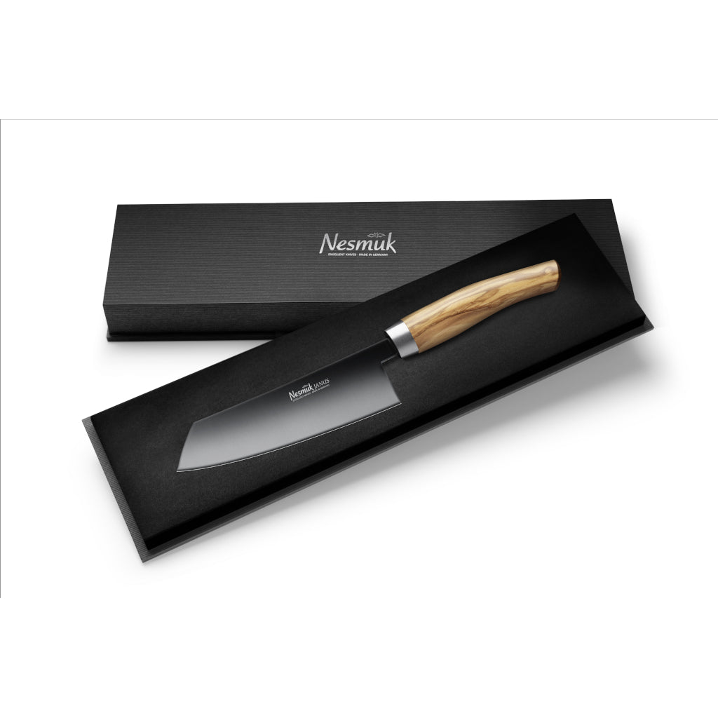Nesmuk Janus chefs knife 140  olive wood case