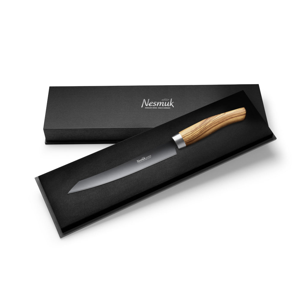 Nesmuk Janus Slicer 160 olive wood case