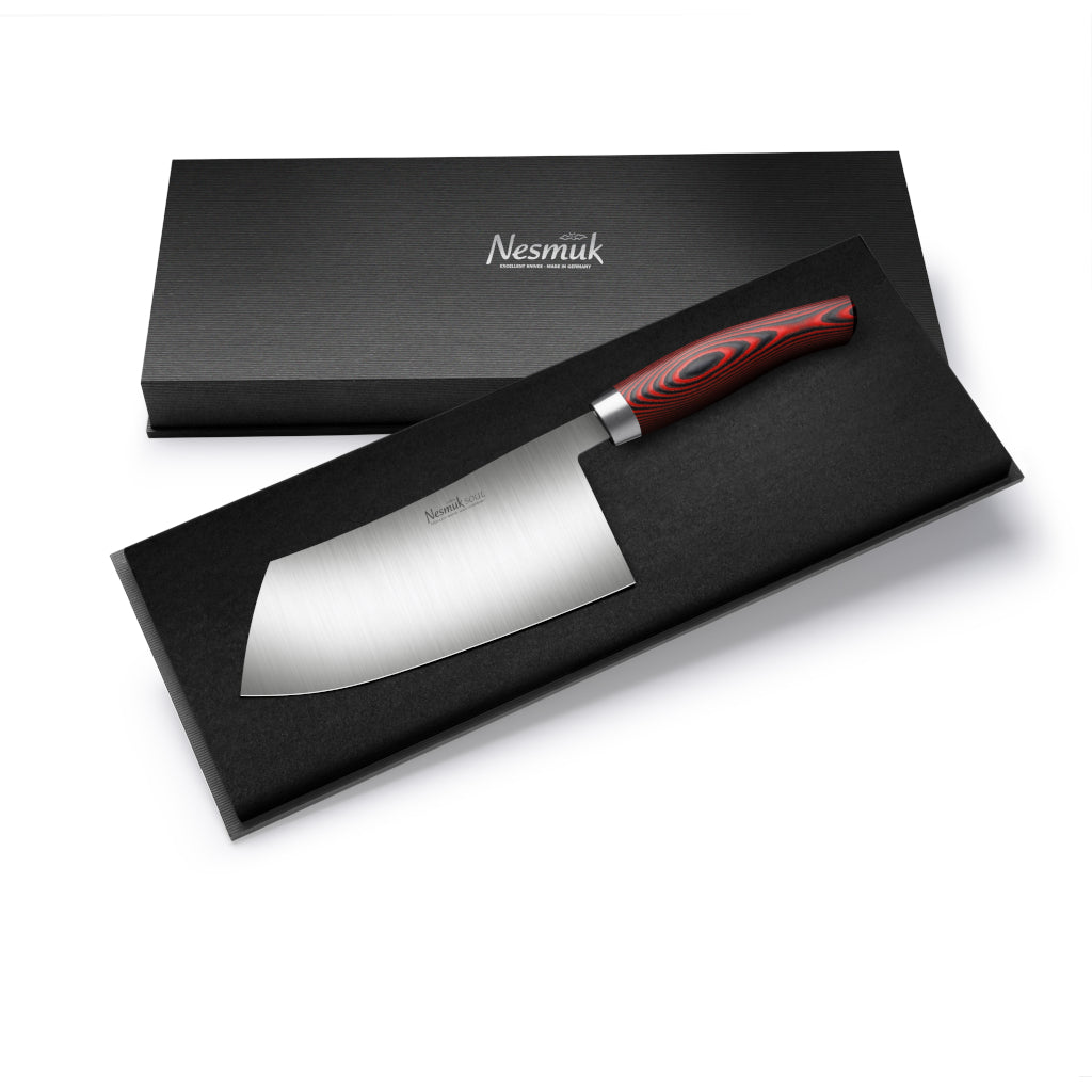 Soul Chinese Chef´s knife micarta red case