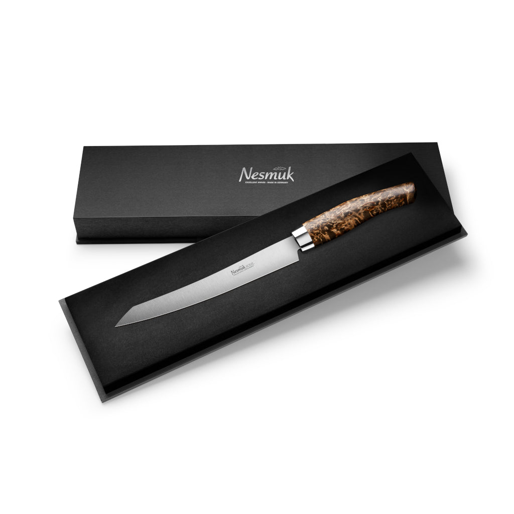 Nesmuk Soul Slicer 160 Karelian birch burl case