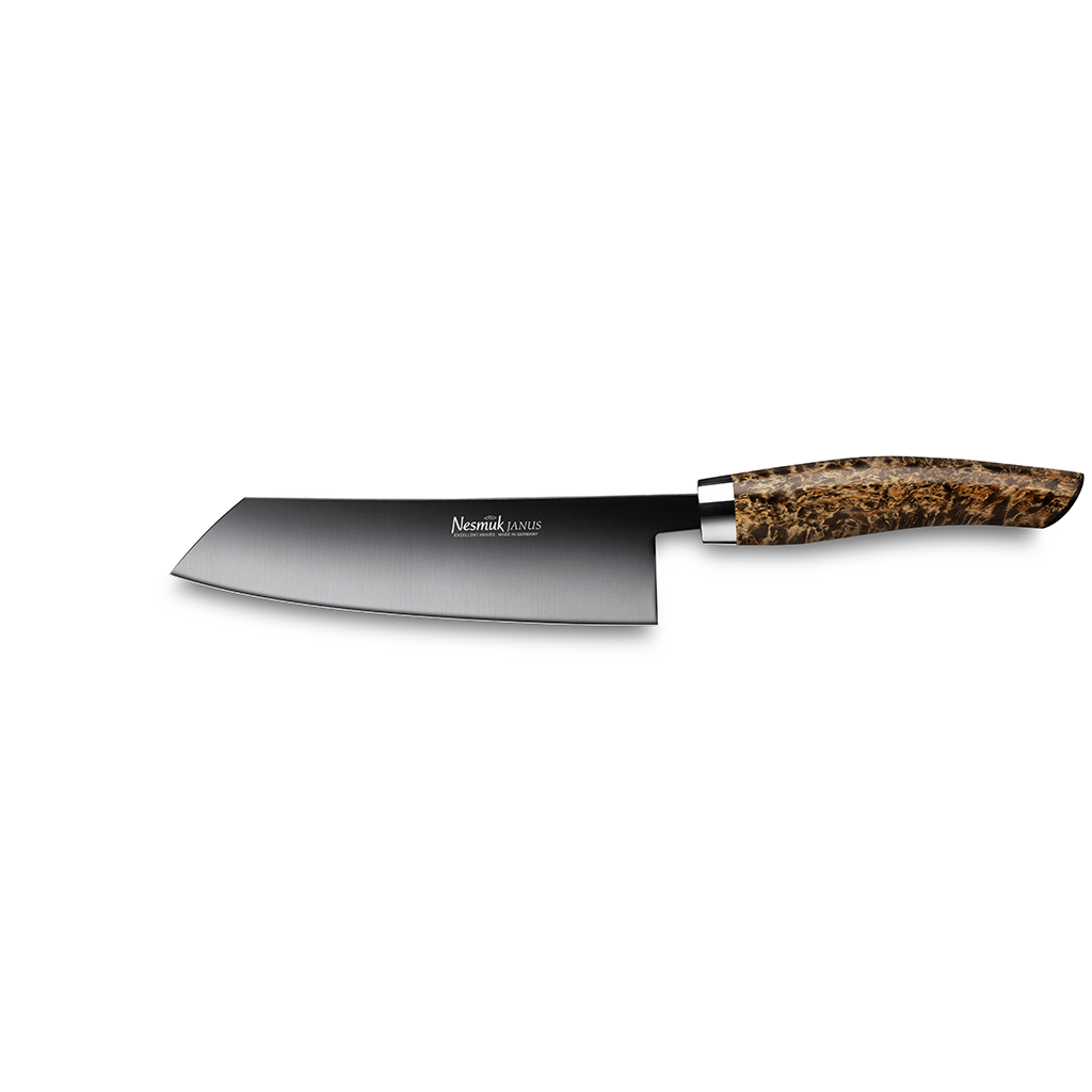 Nesmuk Janus chefs knife 140  karelian birch burl